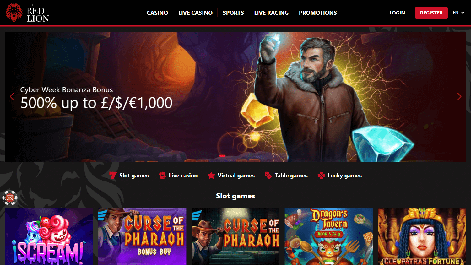 The Red Lion Casino Desktop screenshot