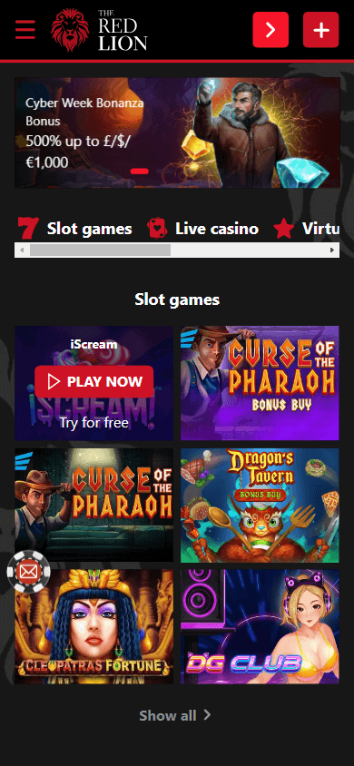 The Red Lion Casino Mobile screenshot